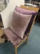 *Wooden Chair and Two Lilac Scatter Cushions