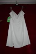 *Elena Ferrara Kari Mini Crepe Dress with Split & Thin Straps in Ivory Size: 12 RRP: £900