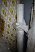 *Roll of White Satin Style Fabric