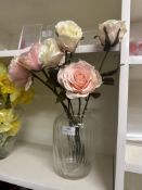 *Glass Vase Containing Artificial Roses