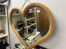 Barker & Stonehouse Bevelled Edge Heart Shaped Mirror in Hardwood Surround