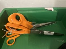 *Pair of Pinking Shears, and Four Pairs of Dress Maker’s Scissors