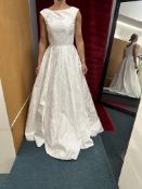 *Elena Ferrara Fern Wedding Gown in Rose Brocade & Pale Ivory Size: 12 RRP: £1850