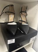Pair of Dune Lady’s Black Snakeskin Style Shoes Size: 8
