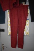 *Mondetta Red Brushed Jacquard Leggings Size: L