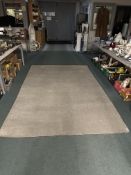*Grey Floor Rug with Ripped Edge ~10ft x 7ft