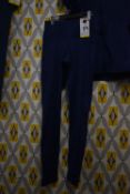 *Mondetta Navy Blue Bushed Jacquard Leggings Size: S
