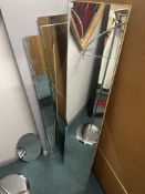 *Frameless Mirror on Wood Backboard, and Assorted Frameless Mirrors