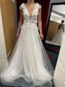 *Elena Ferrara Astra Dress in Ivory Nude Size: 12 RRP: £1380