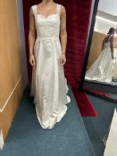 *Elena Ferrara Nina Satin & Lace Wedding Gown with Detachable Lace Straps Size: 12 RRP: £ 2000