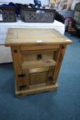 Solid Pine Sigle Drawer Bedside Cabinet