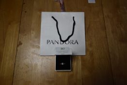 925 Sterling Silver Ring with Beaded Design and Pi