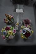 Royal Doulton Flower Posies, and a Glass Paperweig