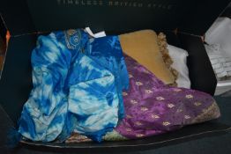 Assorted Fabrics Including Two Saris, etc.