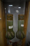 Pair of Art Nouveau Style Iridescent Glass Vases