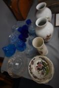 Coloured Glassware, Vases, etc.