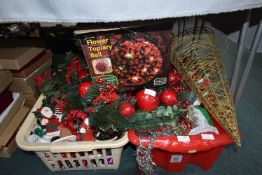 Two Baskets of Christmas Decorations