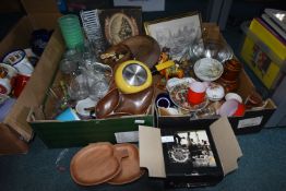 Two Boxes of Household Goods, Glassware, Retro Se