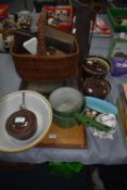 Basket of Older Items, Kitchenware, etc.