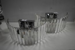 Pair of Chrome & Acrylic Wall Lights