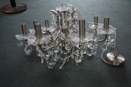 Chrome & Glass Eight Light Chandelier