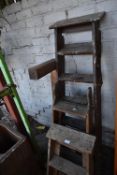 Three Pairs of Folding Wooden Steps, and Copper &