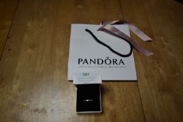 Pandora 925 Sterling Silver Ring with Pink Enamel