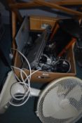 Assorted Electricals Including Desk Fan, DVD Playe