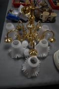 Five Light Brass Effect Chandelier