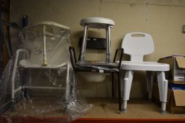 *Five Premium Bath Benches with Backs, Commode, Shower Seats, etc.