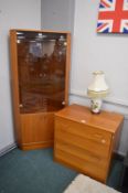 Smoked Glass Corner Display Cupboard and Retro Cab