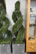 *Artificial Spiral Topiary in Planter