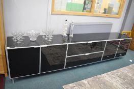Large Black Modern Sideboard 304x55x67cm