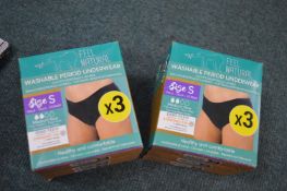 *2x Three Pairs of Washable Period Underwear Size: