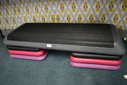 Step Exercise Platform with Three Pairs of Raisers