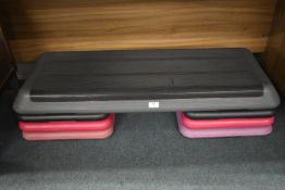 Step Exercise Platform with Three Pairs of Raisers