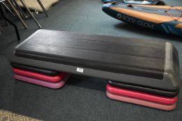 Step Exercise Platform with Three Pairs of Raisers