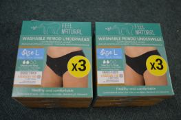 *2x Three Pairs of Washable Period Underwear Size: