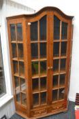 *6ft Wooden Corner Display Cabinet with Glazed Door and Sides