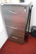 *Dark Oak Effect Three Drawer Foolscap Filing Cabinet