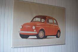 *Wall Hanging Depicting an Original Fiat 500 in Orange