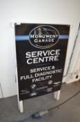 *Large Solid Wooden Advertising A-Board with Monument Garage Sign Attached