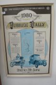 *Framed Poster Veteran Car Club of Great Britain 1980 Golden Jubilee Rally