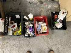 *Five Boxes Containing Sander, Abrasive Pads, Dewalt Respirators, Vacuum Cleaner Bags, etc.