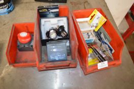 *Three Lin Bins Containing Car Key Batteries Including CR2025, CR2025, CR1620, etc. plus LED Lights,