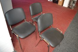 *Three Chrome Framed Faux Leather Chairs