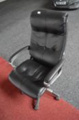*Highback Executive Swivel Chair in Black Faux Leather