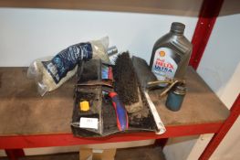 *Dustpan, Brushes, Mop Head, and Mini Oiler