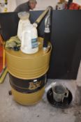 *Empty 205L Oil Drum, Oil Catching and Oil Filling Equipment Including a Hand Pump