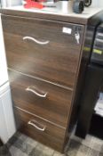 *Three Drawer Foolscap Filing Cabinet in Darkwood Finish